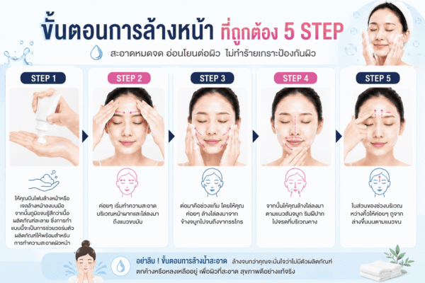 ขั้นตอนการล้างหน้าที่ถูกต้อง 5 step