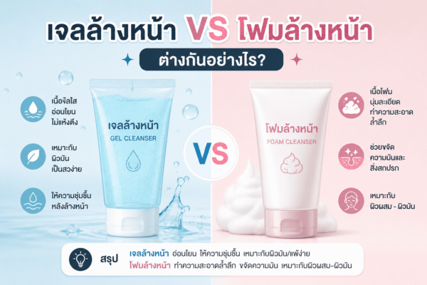 เจลล้างหน้า vs โฟมล้างหน้า ต่างกันอย่างไร