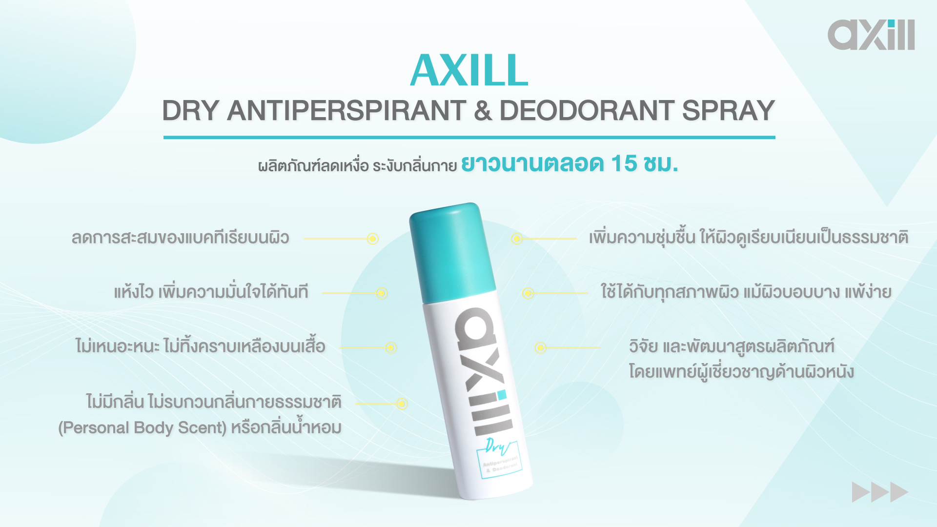 ลดเหงื่อ ระงับกลิ่นกายนาน 15 ชม